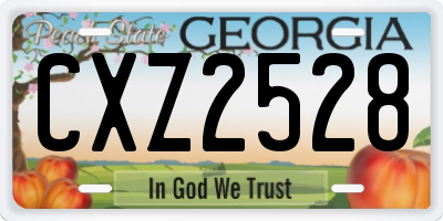 GA license plate CXZ2528