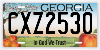 GA license plate CXZ2530