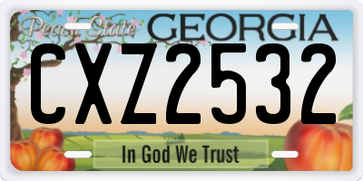 GA license plate CXZ2532