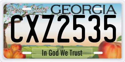 GA license plate CXZ2535