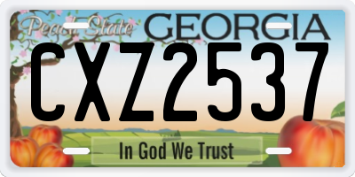GA license plate CXZ2537