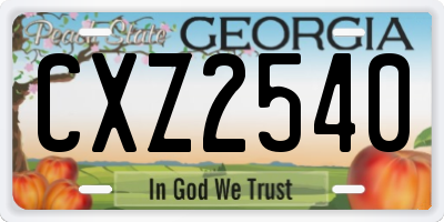 GA license plate CXZ2540