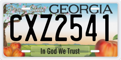 GA license plate CXZ2541