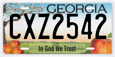 GA license plate CXZ2542