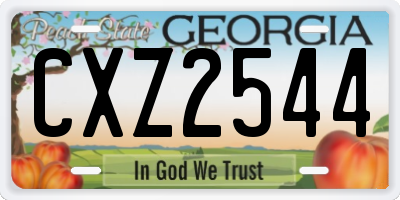 GA license plate CXZ2544