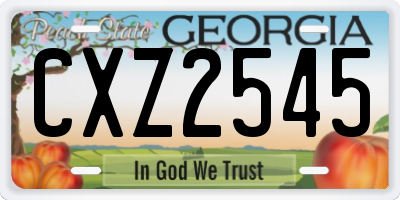 GA license plate CXZ2545