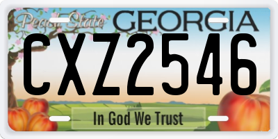 GA license plate CXZ2546