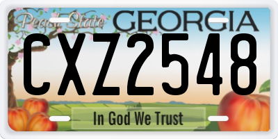 GA license plate CXZ2548