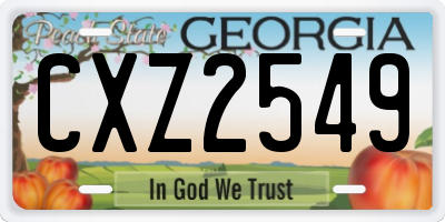 GA license plate CXZ2549