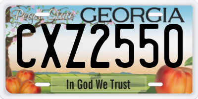 GA license plate CXZ2550
