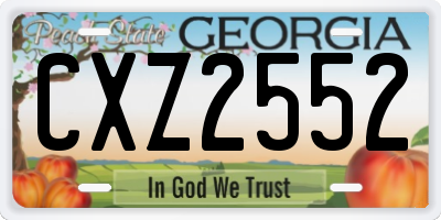 GA license plate CXZ2552