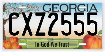 GA license plate CXZ2555
