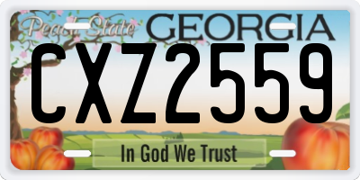 GA license plate CXZ2559