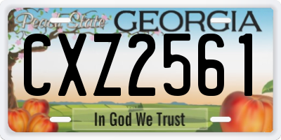 GA license plate CXZ2561