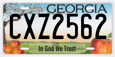GA license plate CXZ2562