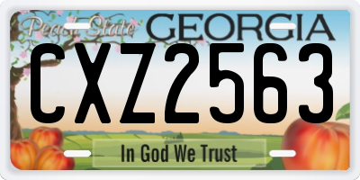 GA license plate CXZ2563