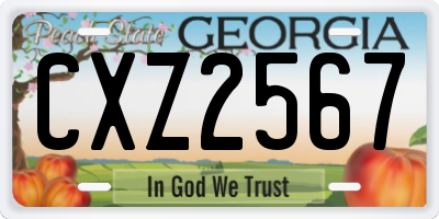 GA license plate CXZ2567
