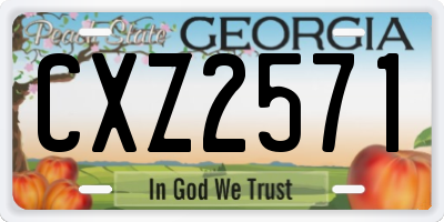 GA license plate CXZ2571