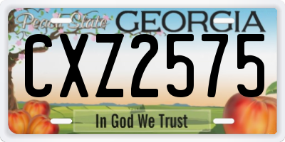 GA license plate CXZ2575