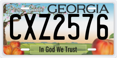 GA license plate CXZ2576