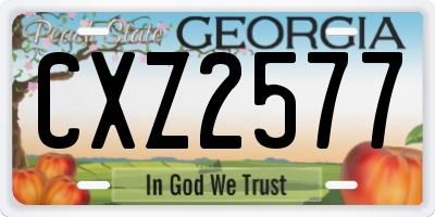 GA license plate CXZ2577