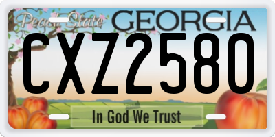 GA license plate CXZ2580
