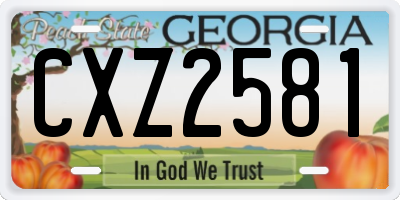 GA license plate CXZ2581