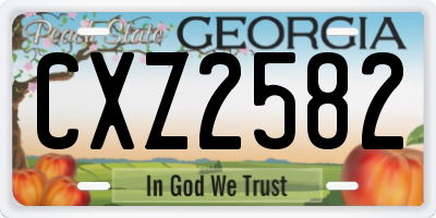 GA license plate CXZ2582