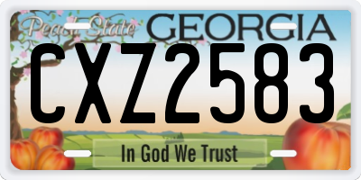 GA license plate CXZ2583