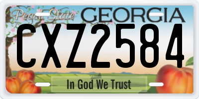 GA license plate CXZ2584