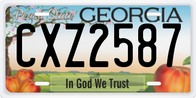 GA license plate CXZ2587