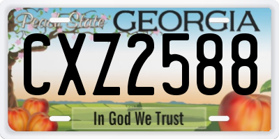 GA license plate CXZ2588