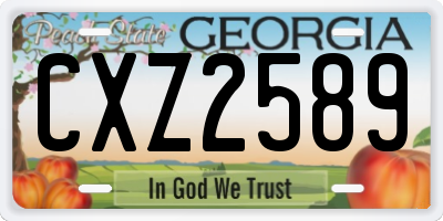 GA license plate CXZ2589