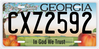 GA license plate CXZ2592