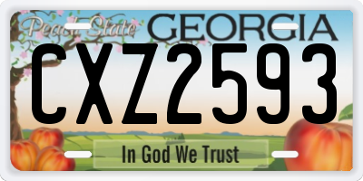 GA license plate CXZ2593