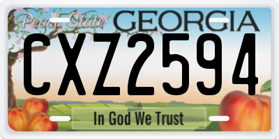 GA license plate CXZ2594