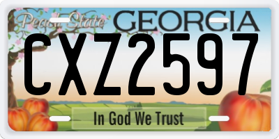 GA license plate CXZ2597