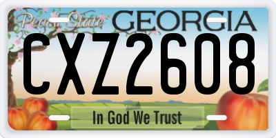 GA license plate CXZ2608