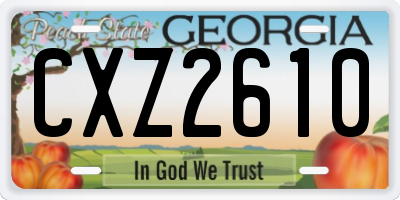 GA license plate CXZ2610