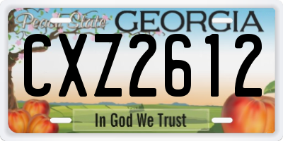 GA license plate CXZ2612