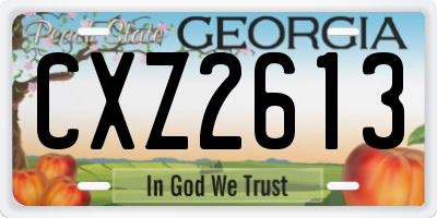 GA license plate CXZ2613