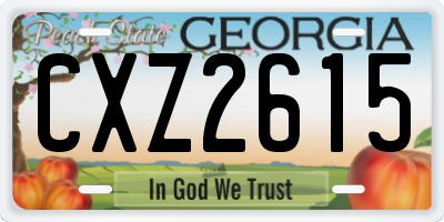 GA license plate CXZ2615