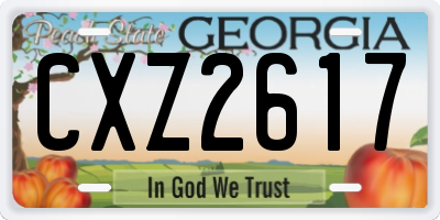 GA license plate CXZ2617