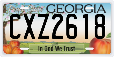 GA license plate CXZ2618
