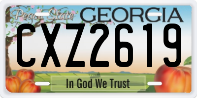 GA license plate CXZ2619