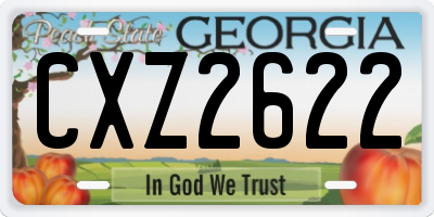 GA license plate CXZ2622
