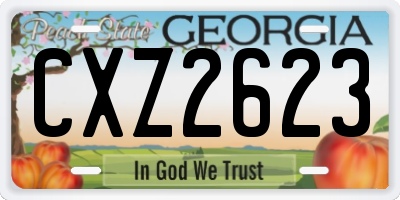GA license plate CXZ2623