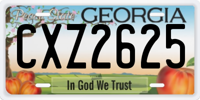 GA license plate CXZ2625