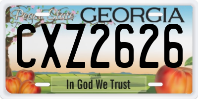 GA license plate CXZ2626