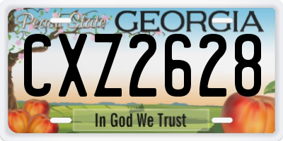 GA license plate CXZ2628